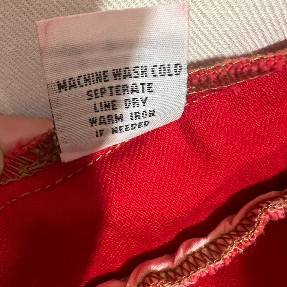 Cabi, M, red, vintage jean jacket with silver buttons - Picture 8 of 8